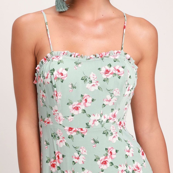 Lulus Melissa Light Sage Green Floral Print Tiered Maxi Dress - Picture 3 of 8